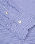 Finamore Gaeta shirt Sergio Collar Navy stripe poplin