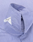 Finamore Gaeta shirt Sergio Collar Navy stripe poplin