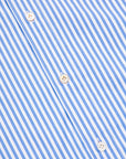 Finamore Gaeta Fit Collo Lucio Bengal Stripe Shirt Blu Medio