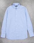 Finamore Gaeta Fit Collo Lucio Bengal Stripe Shirt Blu Medio