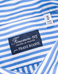 Finamore Gaeta Fit Collo Sergio Bengal Stripe Shirt Blu Medio