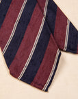 Finamore Chiaia "Sette pieghe" Striped Shantung Tie Burgundy - Navy