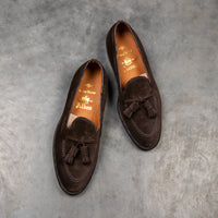 Alden Dark Chocolate suede tassel loafer