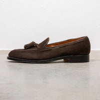 Alden Dark Chocolate suede tassel loafer