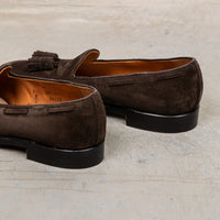 Alden Dark Chocolate suede tassel loafer