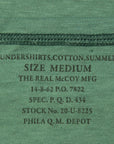 The Real McCoy's Undershirt, Cotton, Summer Green