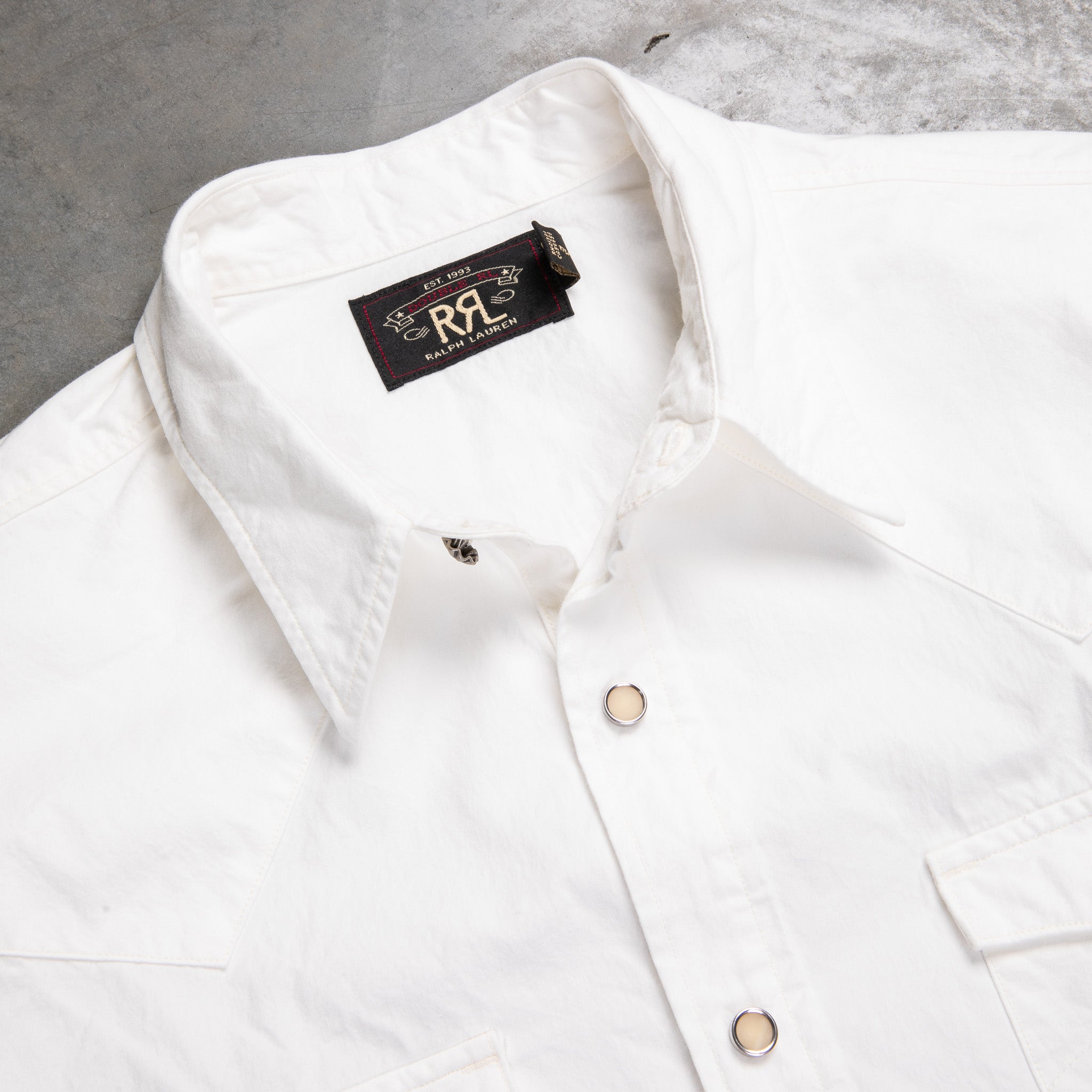 RRL Buffalo Western Shirt Heavy Poplin White