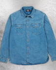 RRL Dockman Shirt Herringone Faded Indigo