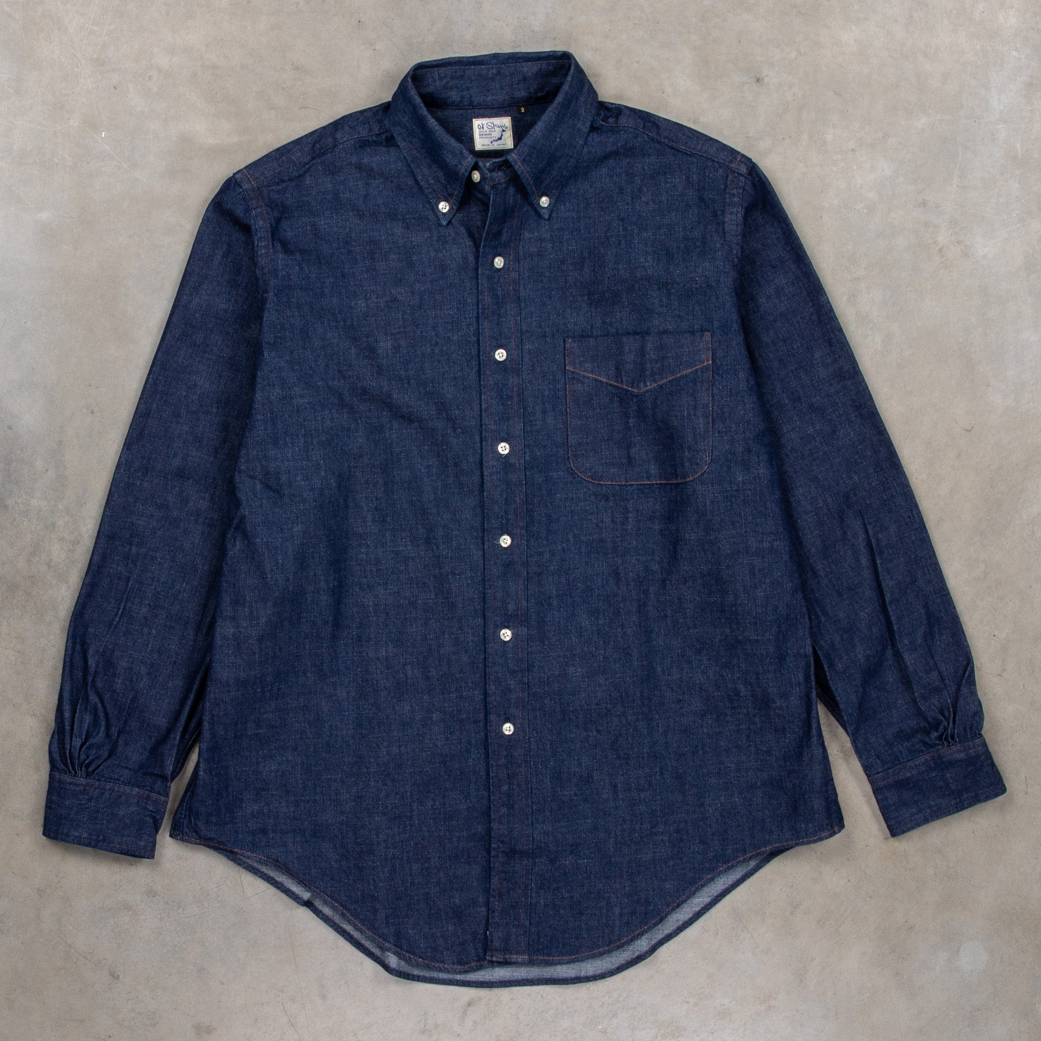 OrSlow Standard Button Down Denim Shirt One Wash – Frans Boone Store