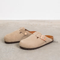 The Real McCoy´s Leather Foot Support Clogs Taupe