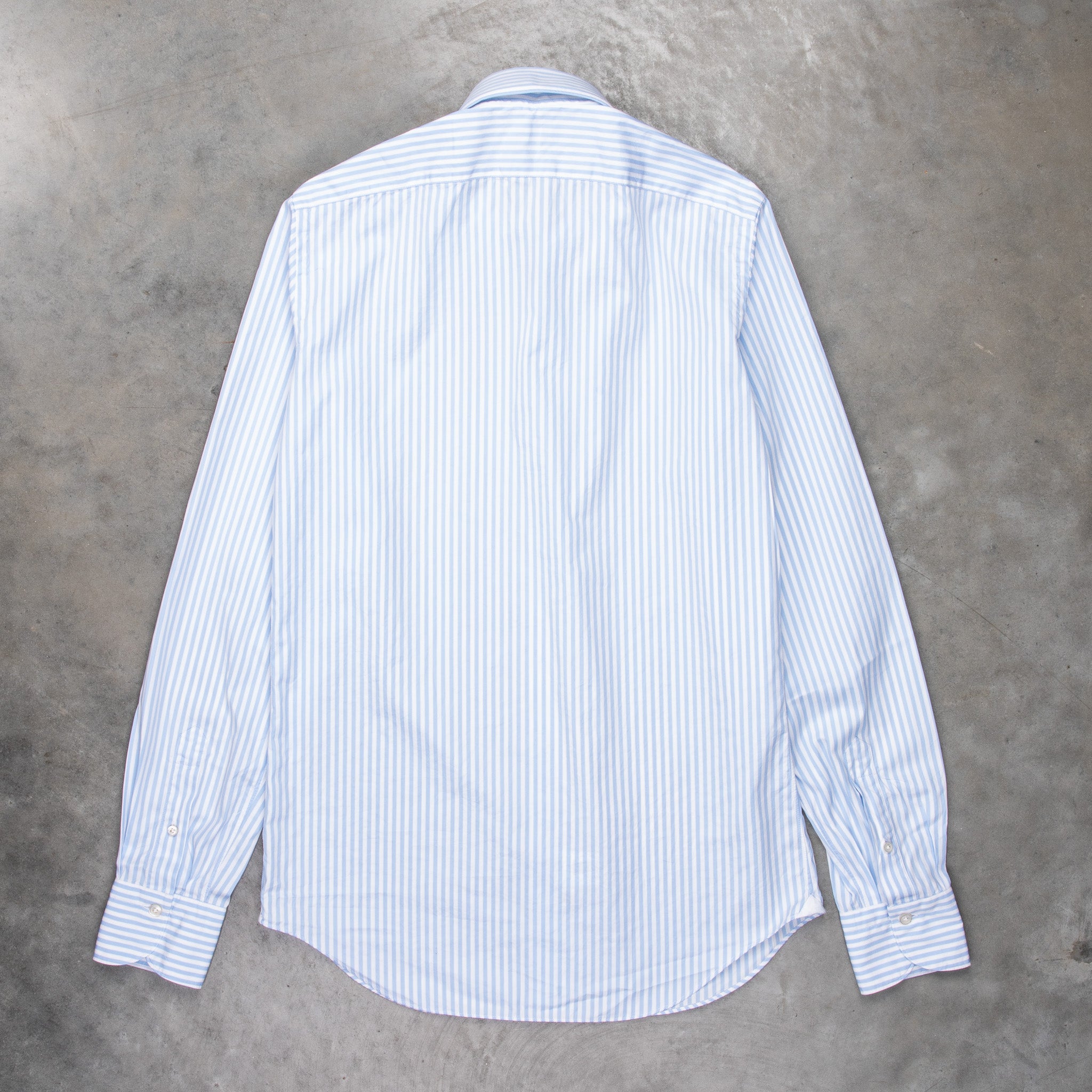Finamore Tokyo Fit Collo Lucio Bengal Stripe Shirt Blu Azzuro
