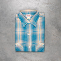 The Real McCoy´s 8HU Ombre Check Summer Flannel Shirt Turquoise