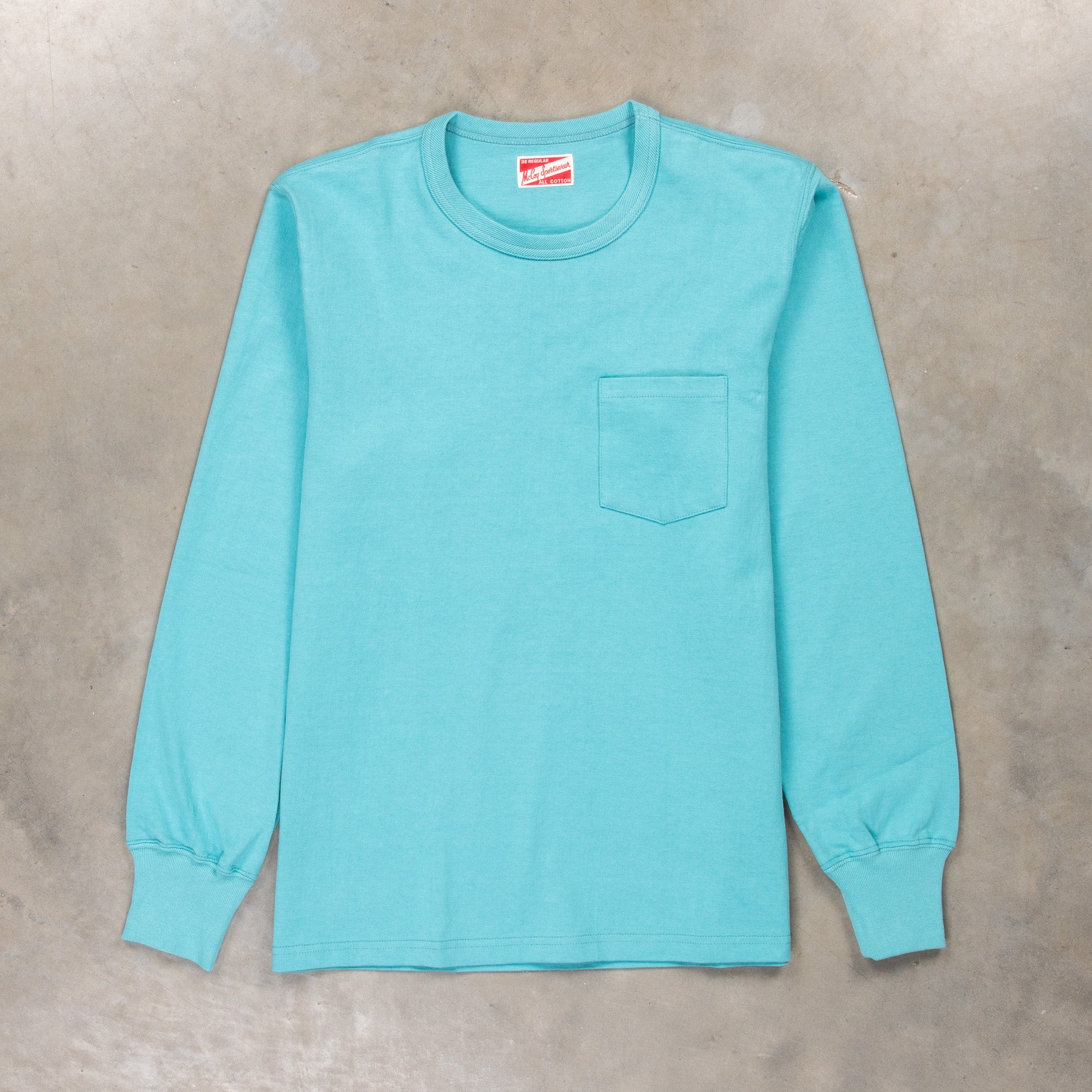 The Real McCoy's Pocket Tee L/S Teal – Frans Boone Store