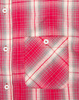 The Real McCoy's 8HU Ombre Check Summer Flannel Shirt Pink