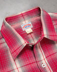 The Real McCoy's 8HU Ombre Check Summer Flannel Shirt Pink