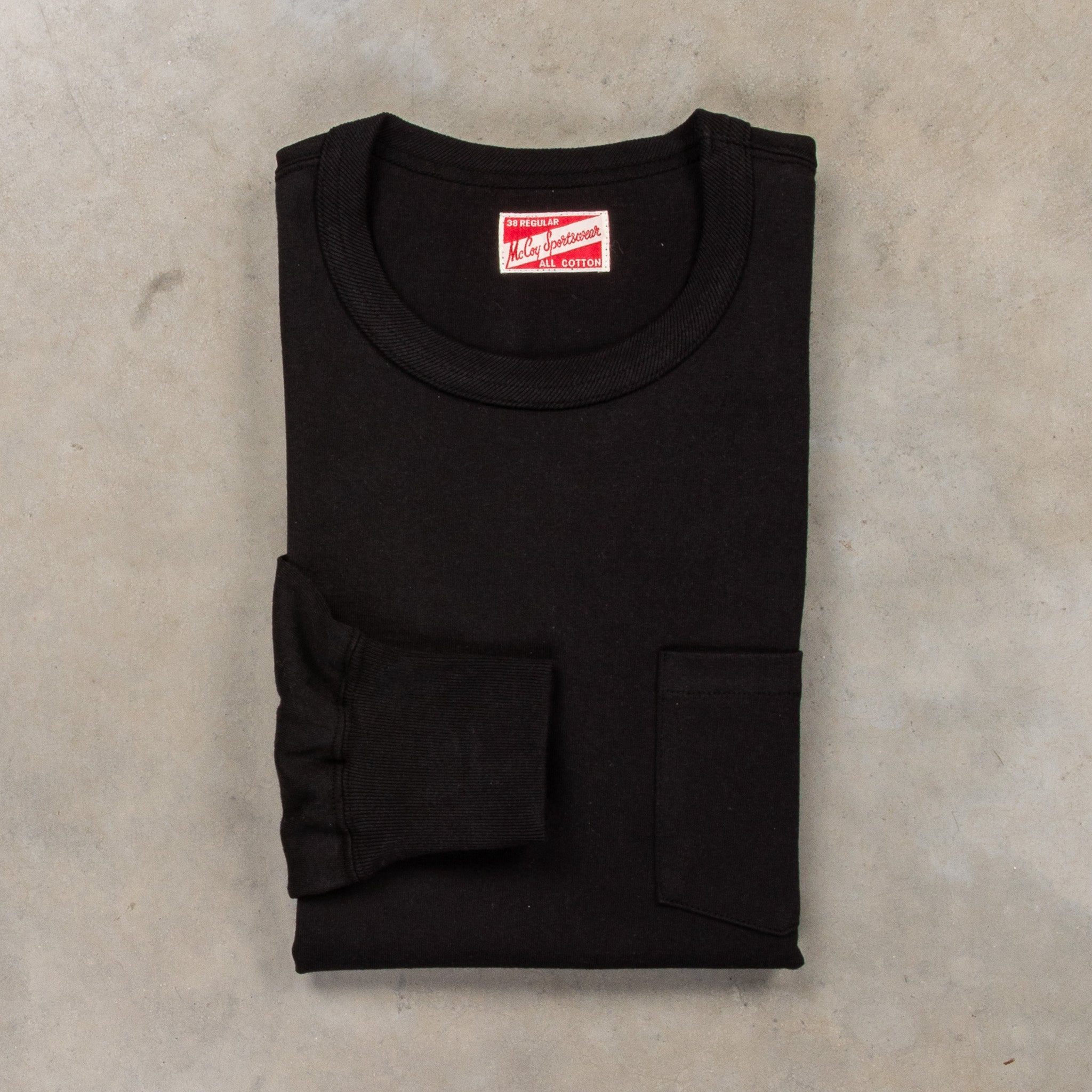 The Real McCoy's Pocket Tee L/S Black – Frans Boone Store
