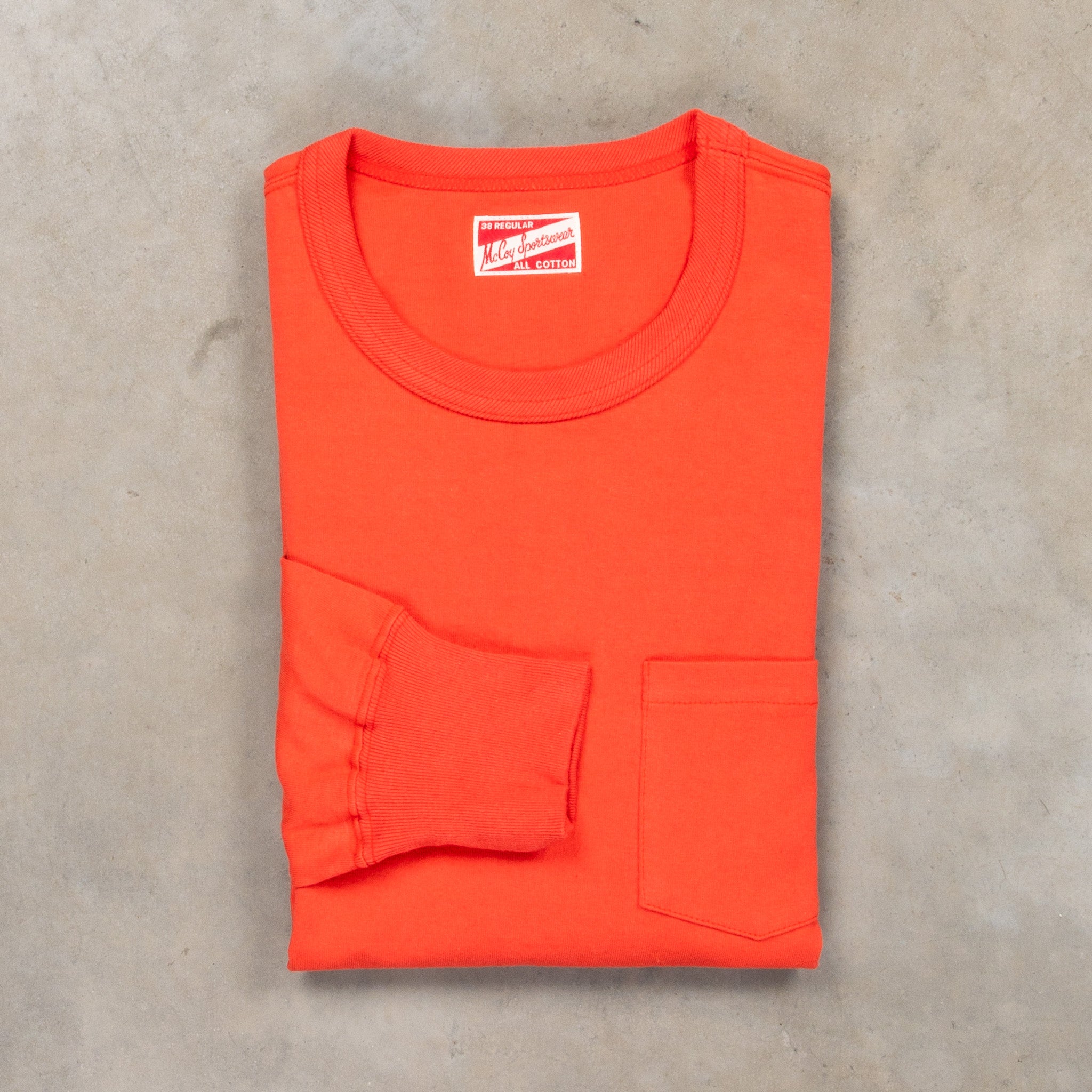 The Real McCoy's Pocket Tee L/S Scarlet – Frans Boone Store