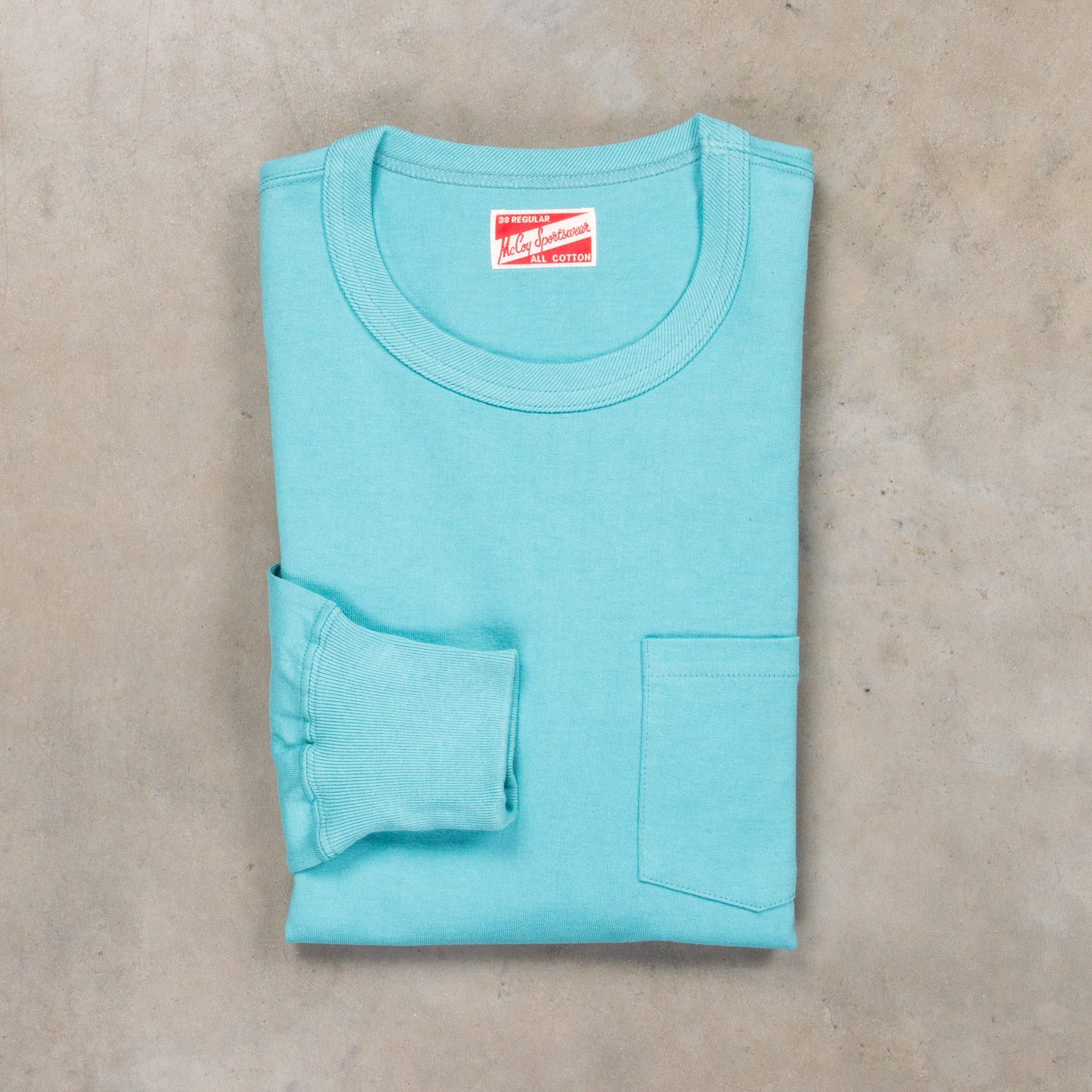 The Real McCoy's Pocket Tee L/S Teal – Frans Boone Store