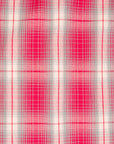 The Real McCoy's 8HU Ombre Check Summer Flannel Shirt Pink