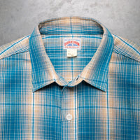 The Real McCoy´s 8HU Ombre Check Summer Flannel Shirt Turquoise
