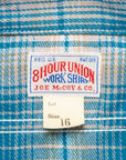 The Real McCoy's 8HU Ombre Check Summer Flannel Shirt Turquoise