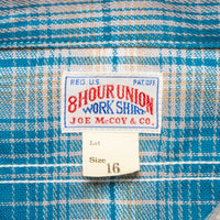 The Real McCoy´s 8HU Ombre Check Summer Flannel Shirt Turquoise