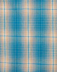 The Real McCoy's 8HU Ombre Check Summer Flannel Shirt Turquoise