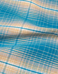 The Real McCoy's 8HU Ombre Check Summer Flannel Shirt Turquoise