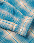 The Real McCoy's 8HU Ombre Check Summer Flannel Shirt Turquoise
