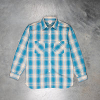The Real McCoy´s 8HU Ombre Check Summer Flannel Shirt Turquoise