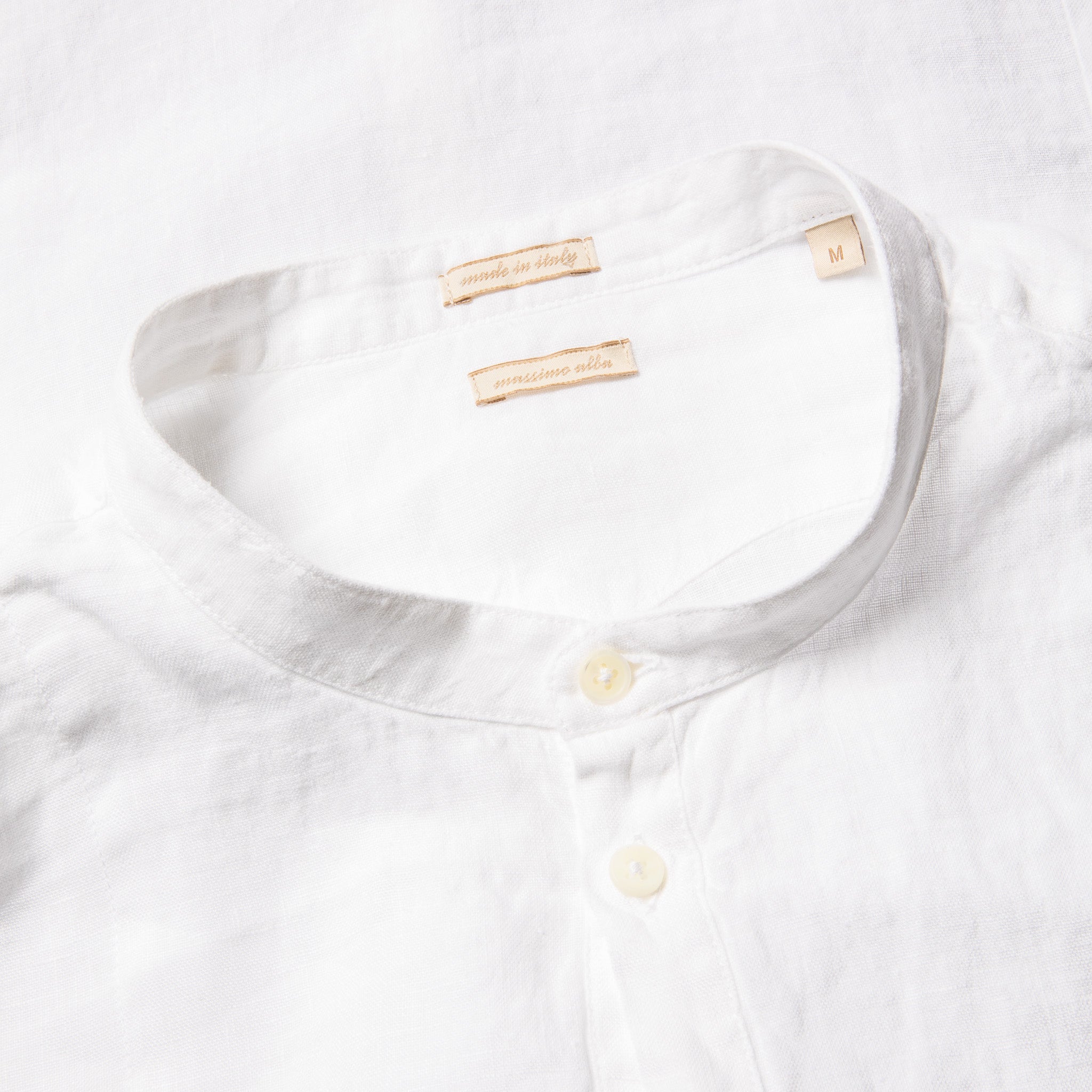 Massimo Alba Kos Grandad Collar Shirt Bianco – Frans Boone Store