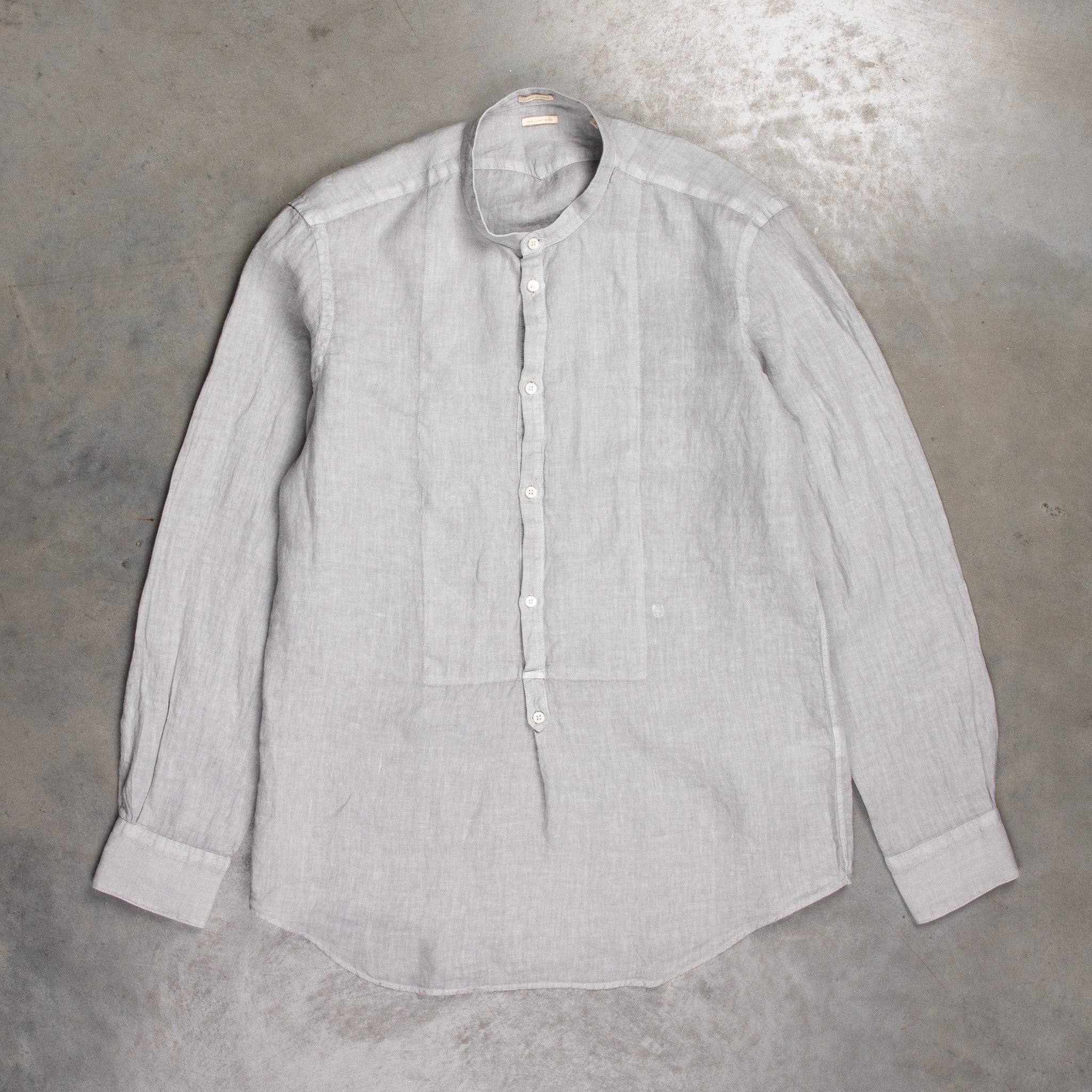 Massimo Alba Kos Grandad Collar Shirt Argento – Frans Boone