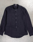 Massimo Alba Kos Grandad Collar Shirt Blu Notte