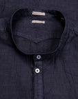 Massimo Alba Kos Grandad Collar Shirt Blu Notte