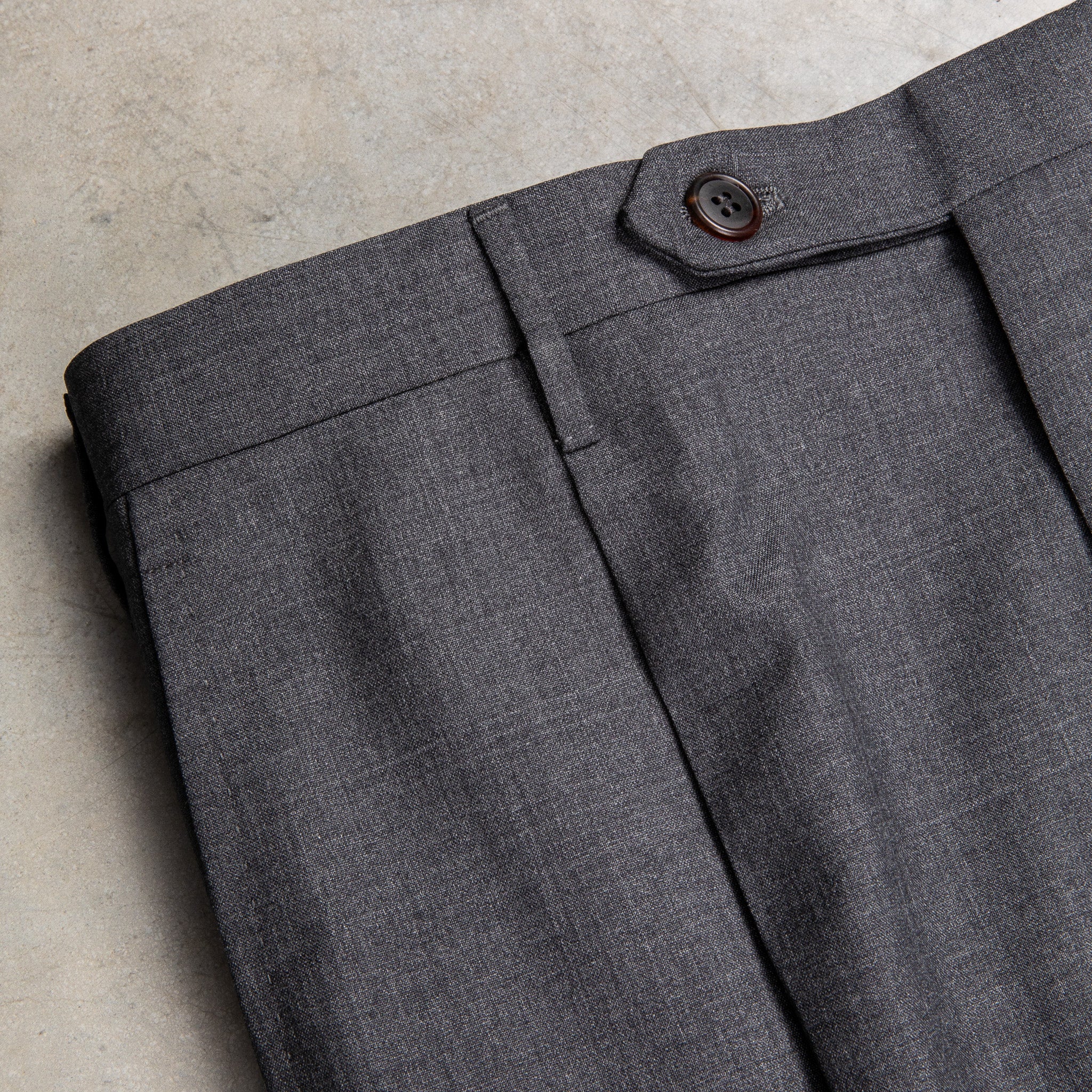 Rota Pantaloni High Rise Regular Fit 120's Hopsack Grigio Scuro