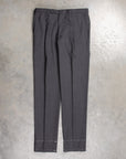 Rota Pantaloni High Rise Regular Fit 120's Hopsack Grigio Scuro