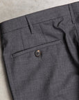 Rota Pantaloni High Rise Regular Fit 120's Hopsack Grigio Scuro