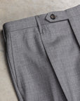 Rota Pantaloni High Rise Regular Fit 120's Hopsack Grigio Medio