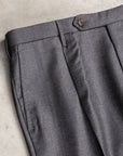 Rota Pantaloni High Rise Regular Fit Wool Gabardine Grigio Medio