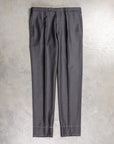 Rota Pantaloni High Rise Regular Fit Wool Gabardine Grigio Medio