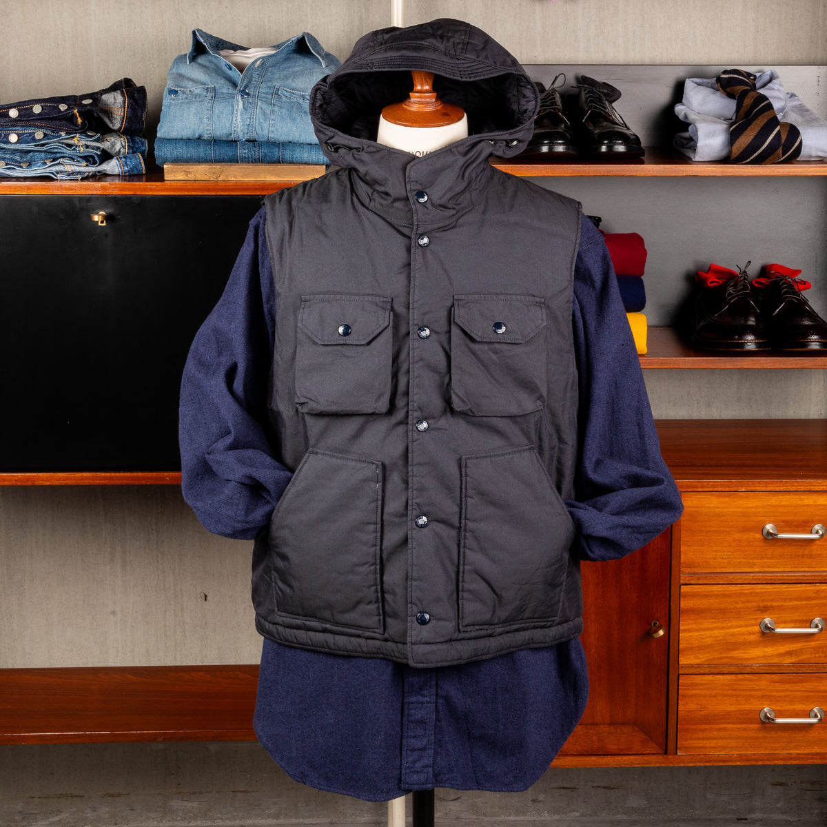 Engineered Garments Field Vest Dk. Navy Nyco Twil – Frans