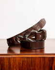 Engineered Garments Hoof Pick Buckle Belt Brown Embossed Croc