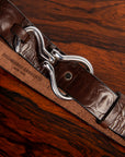 Engineered Garments Hoof Pick Buckle Belt Brown Embossed Croc