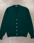 Drumohr Cashmere Cardigan con Bottoni Verde Bottiglia