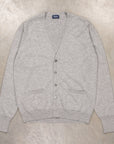 Drumohr Cashmere Cardigan con Bottoni Grigio Chiaro