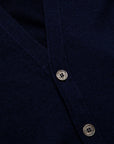 Drumohr Cashmere Cardigan con Bottoni Blu Notte