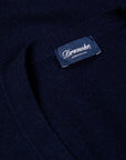 Drumohr Cashmere Cardigan con Bottoni Blu Notte