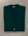 Drumohr Cashmere Cardigan con Bottoni Verde Bottiglia