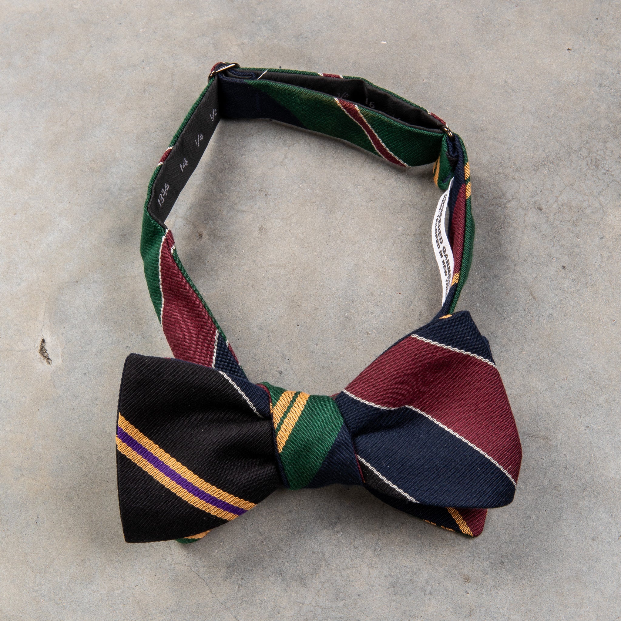 INSCRIRE Regimental Stripes Turtle タートル Engineered Garments Butterfly Bow Tie Multi Color Regimental