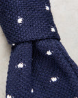 Engineered Garments Knit Tie Navy Polka Dot